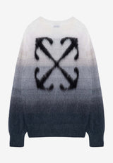 Off-White Arrow Mohair Knit Gradient Sweater Gray OMHE170F24KNI001/P_OFFW-0610