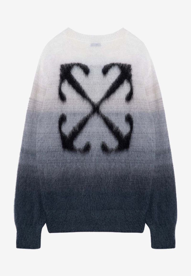 Off-White Arrow Mohair Knit Gradient Sweater Gray OMHE170F24KNI001/P_OFFW-0610