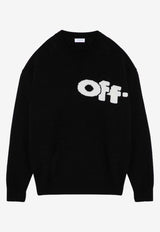 Off-White Shared Logo Knitted Wool Blend Sweater Black OMHE198F24KNI001/P_OFFW-100A