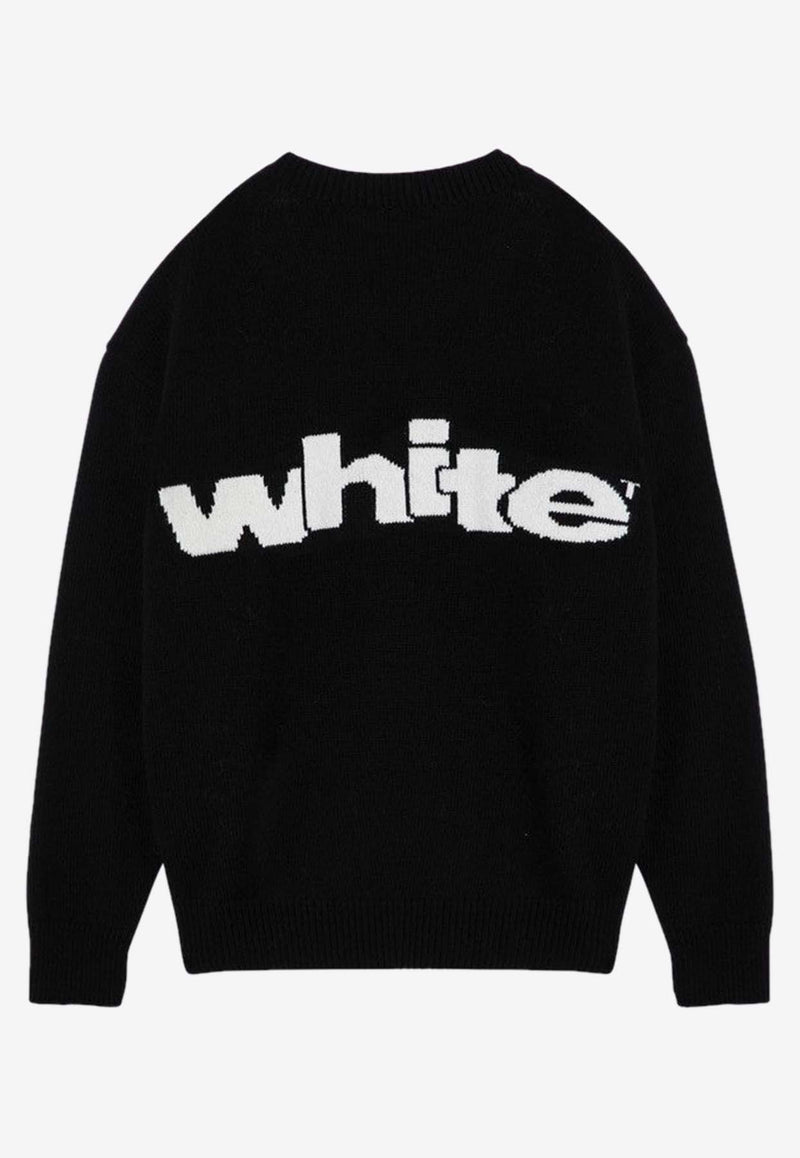 Off-White Shared Logo Knitted Wool Blend Sweater Black OMHE198F24KNI001/P_OFFW-100A