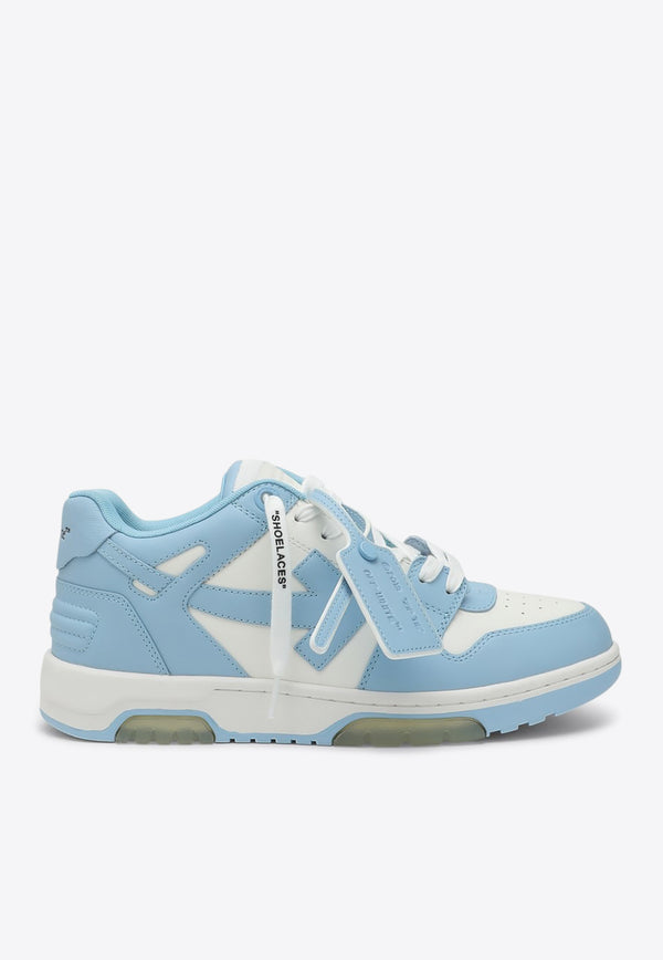 Off-White Out Of Office Leather Sneakers Light Blue OMIA189C99LEA007/Q_OFFW-0140