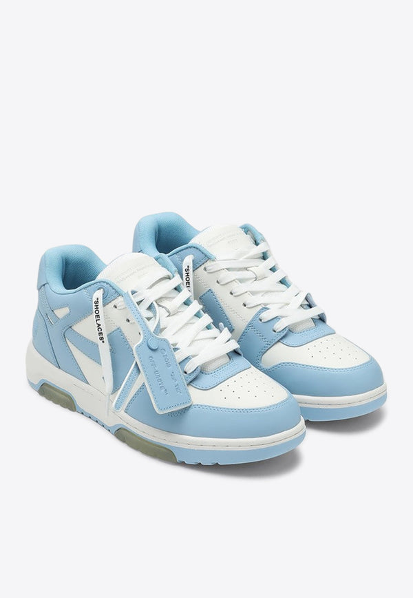 Off-White Out Of Office Leather Sneakers Light Blue OMIA189C99LEA007/Q_OFFW-0140