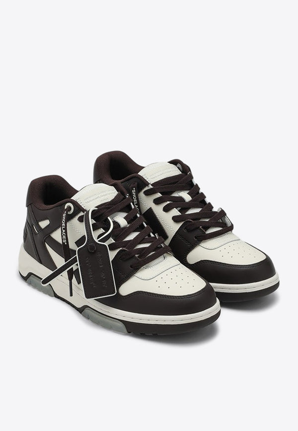 Off-White Out Of Office Leather Sneakers Chocolate OMIA189S25LEA002/Q_OFFW-6G0A