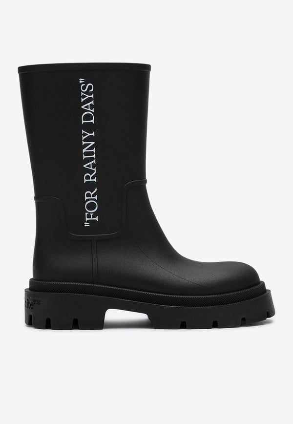 Off-White For Rainy Days Print Rubber Boots Black OMIE00BC99MAT001/P_OFFW-1001