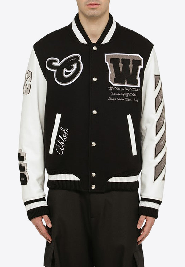 Off-White Logo-Patched Bomber Jacket OMJA122C99LEA002/O_OFFW-1010