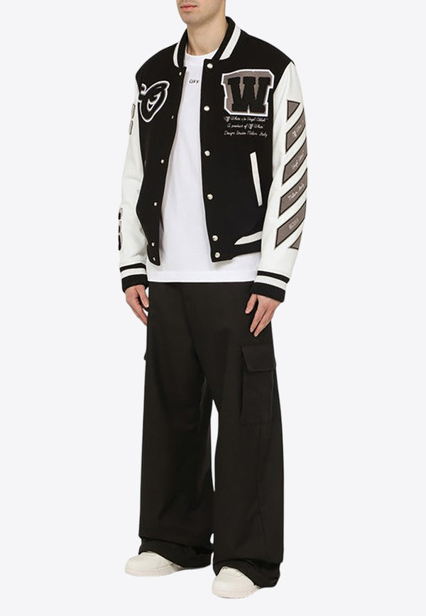 Off-White Logo-Patched Bomber Jacket OMJA122C99LEA002/O_OFFW-1010