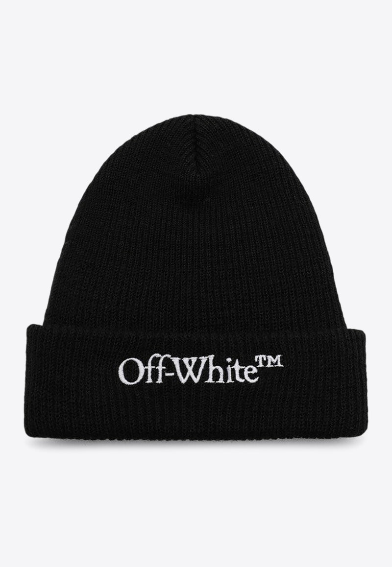 Off-White Logo Embroidered Wool Beanie Black OMLC048C99KNI001/P_OFFW-1001