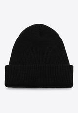 Off-White Logo Embroidered Wool Beanie Black OMLC048C99KNI001/P_OFFW-1001