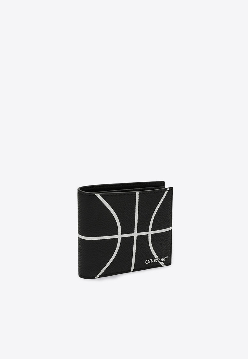 Off-White Bi-Fold Basketball Leather Wallet Black OMNC089F24LEA001/P_OFFW-1001