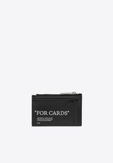 Off-White Quote Bookish Leather Zip Cardholder Black OMND085S24LEA001/O_OFFW-1001