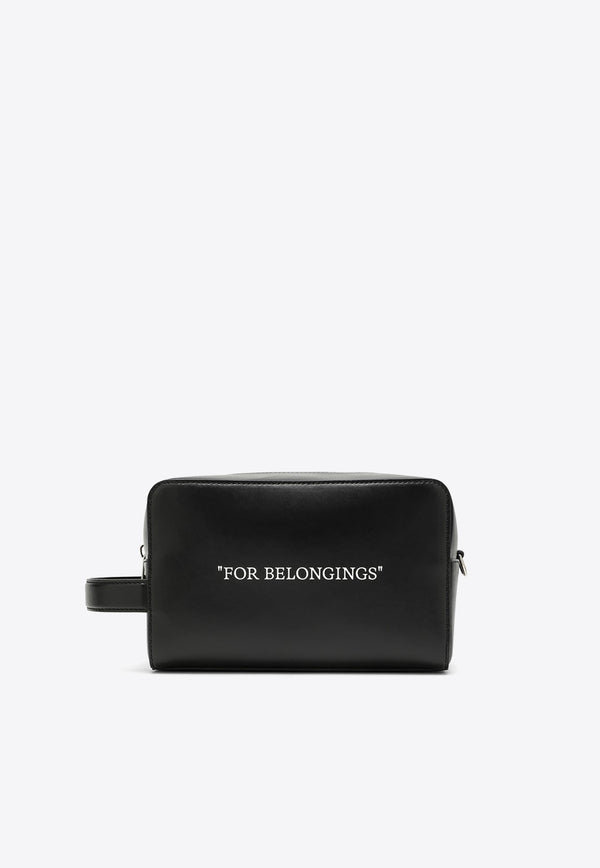 Off-White Quote Pouch in Calf Leather Black OMNS028F23LEA001/N_OFFW-1001