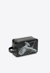Off-White Q Bookish X-ray Vanity Pouch in Calf Leather Black OMNS029S24LEA001/O_OFFW-1001