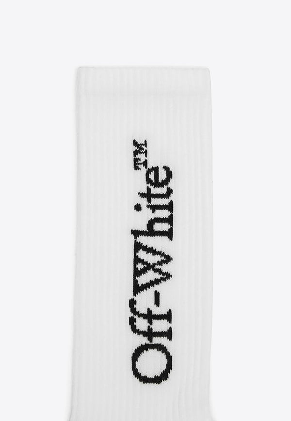 Off-White Logo Intarsia Mid-Calf Socks White OMRA085C99KNI001/O_OFFW-0110