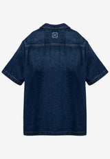 Off-White Short-Sleeved Denim Overshirt Blue OMYD05AF24DEN001/P_OFFW-4403