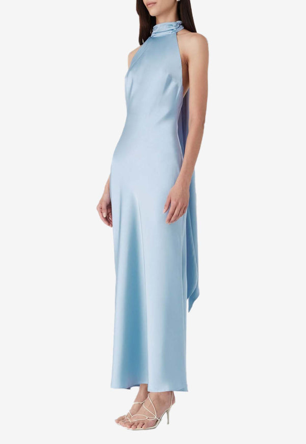 MISHA Evianna Satin Maxi Dress OND23GO005LIGHT BLUE