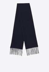 Destin Wool and Cashmere Fringed Scarf Blue OPUSGRWO/P_DESSR-NA