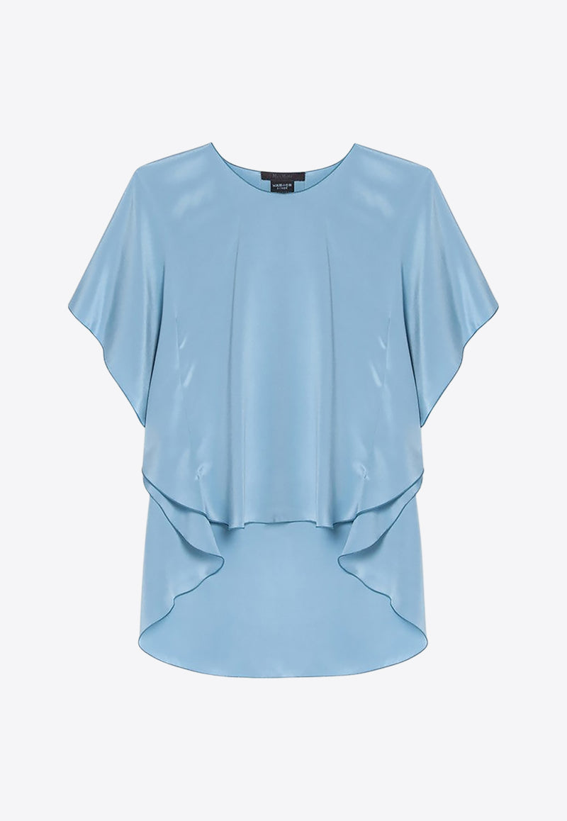 Max Mara Pianoforte Oronte Flowy Silk Blouse Light Blue ORONTESI/Q_MAXMP-038