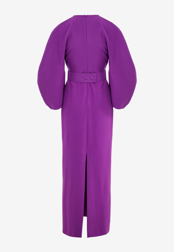 Solace London Allegra Belted Maxi Dress OS35002PURPLE 