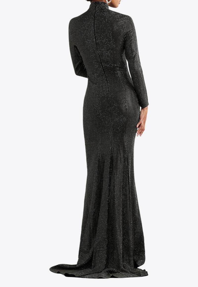 Solace London Vivienne Crystal Embellished Gown Black OS35013BBLACK