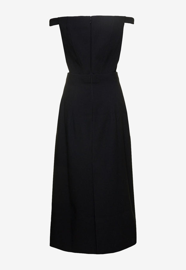 Solace London Karter Off-Shoulder Midi Dress OS36027BLACK