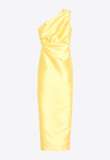 Solace London Kira One-Shoulder Satin Gown Yellow OS37025YELLOW