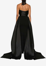 Solace London Rumi Halterneck Crepe Gown Black OS38014BLACK