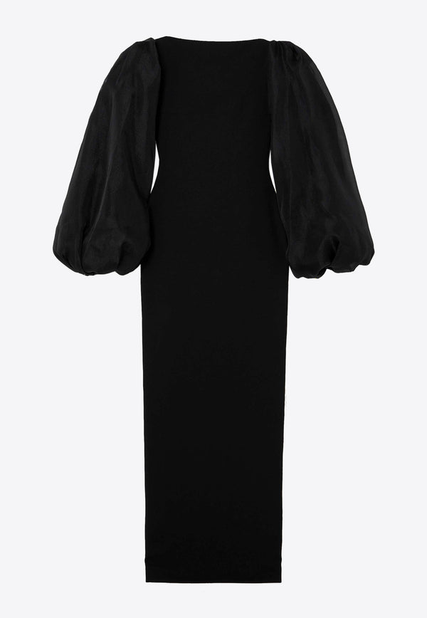 Solace London Karla Puff-Sleeved Maxi Dress OS38030BLACK