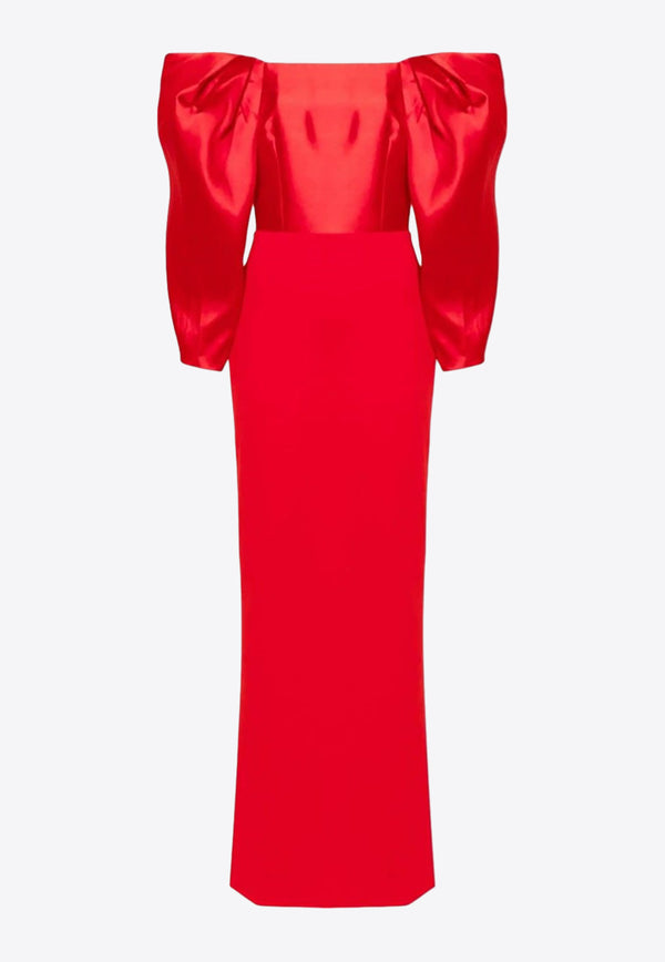 Solace London Melina Off-Shoulder Maxi Dress OS40004RED