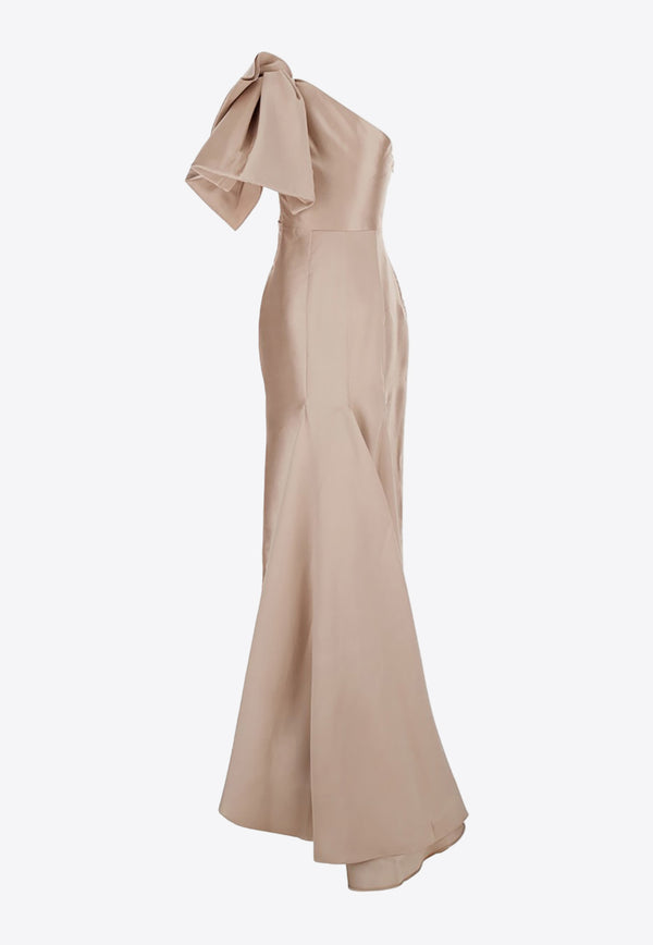 Solace London Priya One-Shoulder Maxi Dress OS40011BEIGE