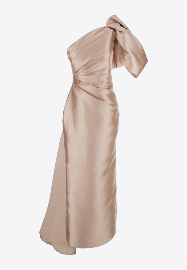 Solace London Priya One-Shoulder Maxi Dress OS40011BEIGE