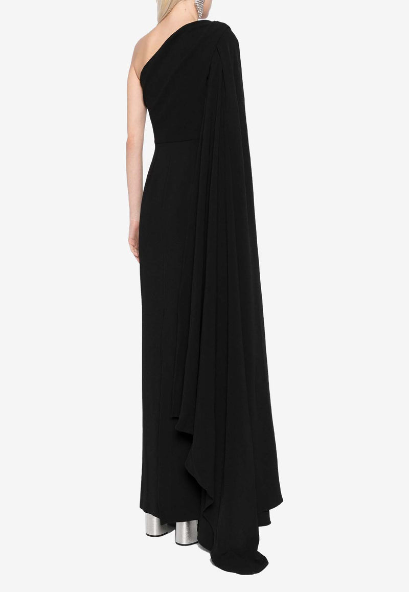 Solace London Daria One-Shoulder Maxi Dress Black OS41004BLACK