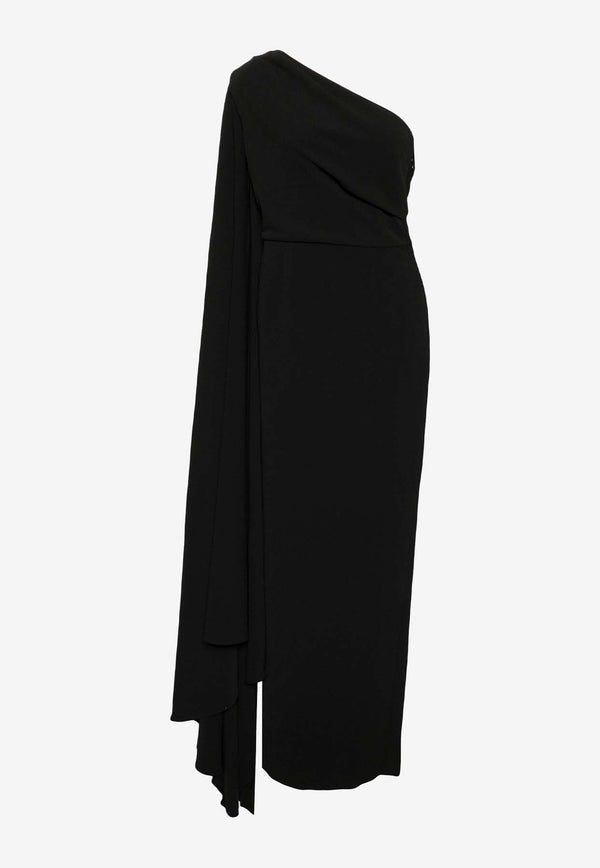 Solace London Daria One-Shoulder Maxi Dress Black OS41004BLACK