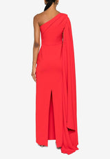 Solace London Daria One-Shoulder Maxi Dress Red OS41004RED