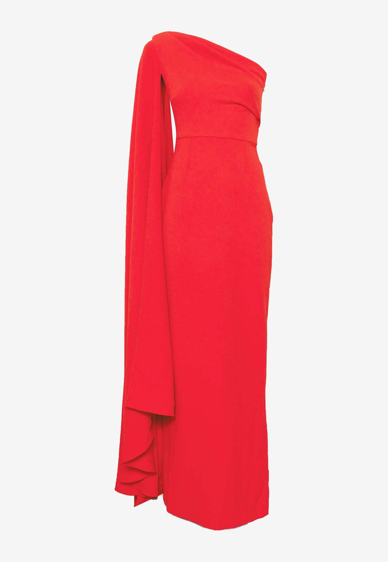 Solace London Daria One-Shoulder Maxi Dress Red OS41004RED