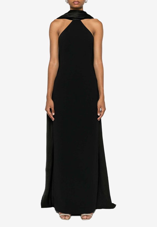 Solace London The Ophelia Halterneck Gown Black OS41010BLACK