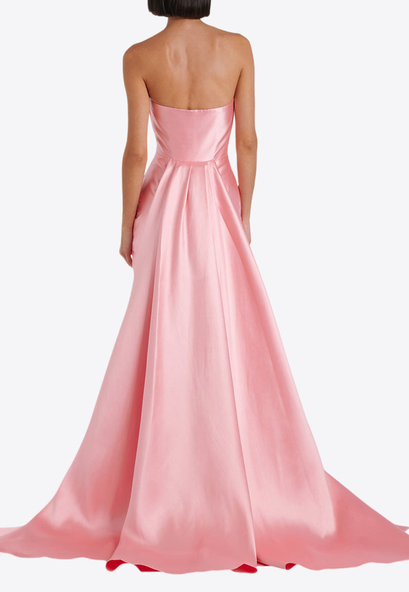 Solace London Imani Strapless Satin Gown Pink OS42005PINK