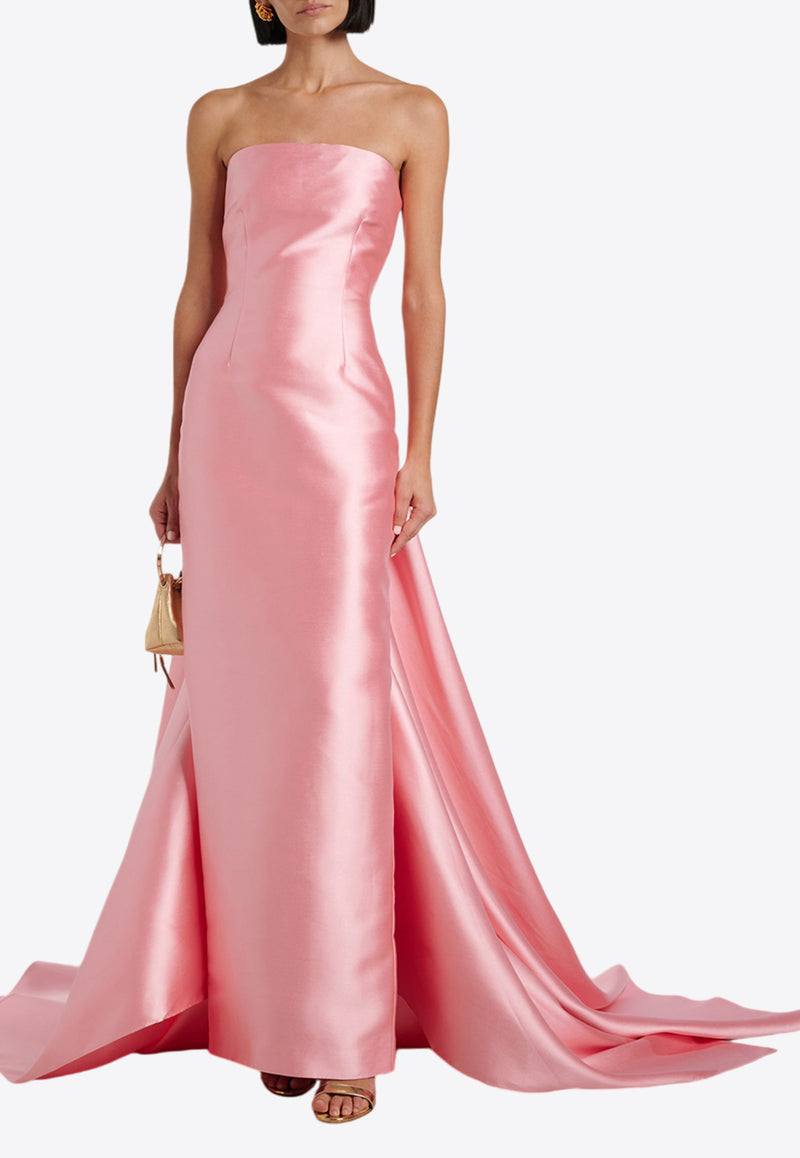 Solace London Imani Strapless Satin Gown Pink OS42005PINK