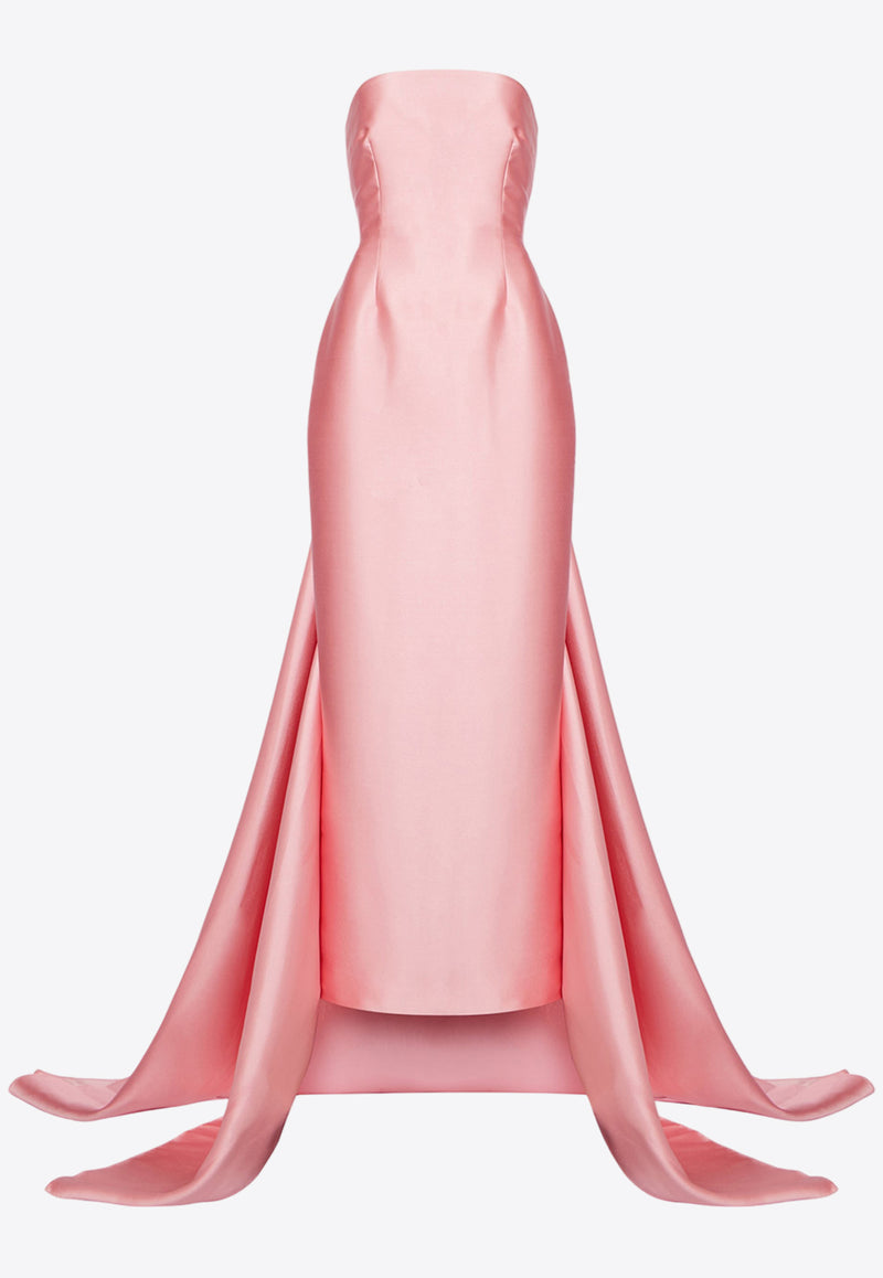 Solace London Imani Strapless Satin Gown Pink OS42005PINK