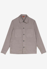 Barena Venezia Captain Trevo Gabardine Overshirt Gray OSU4791GREY