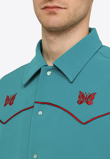 NEEDLES Embroidered Logo Jacket Blue OT136PL/O_NEEDL-TU