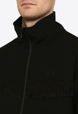 NEEDLES Logo Embroidered Fringed Jacket Black OT198PL/O_NEEDL-BLK