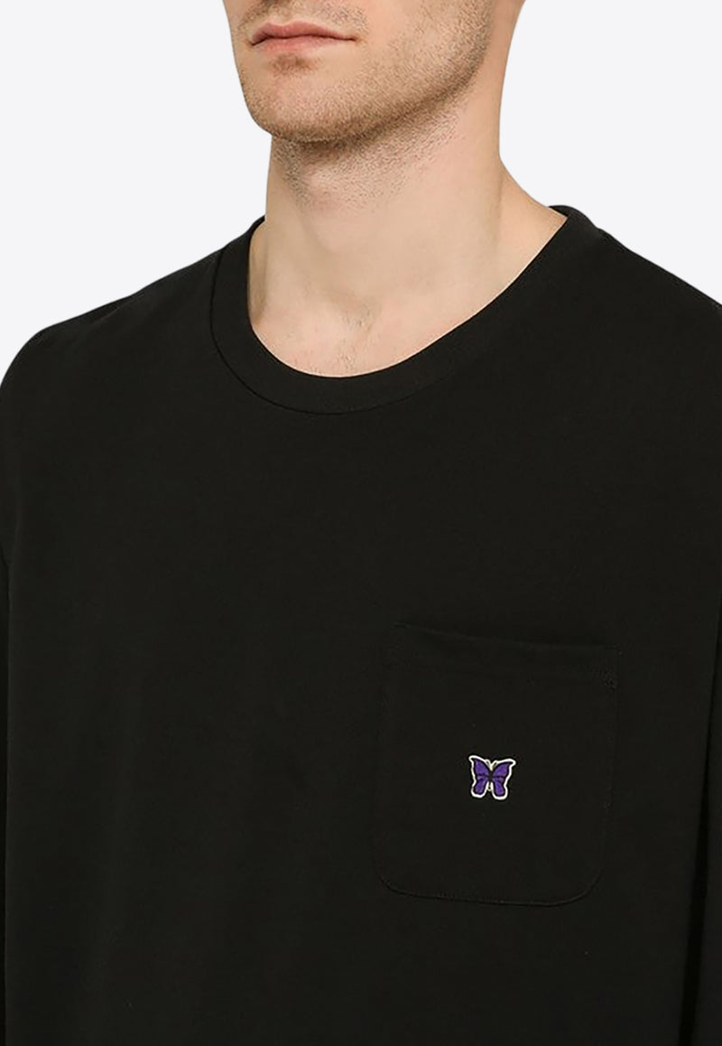 NEEDLES Embroidered Logo Crewneck Sweatshirt Black OT261PL/O_NEEDL-BLK