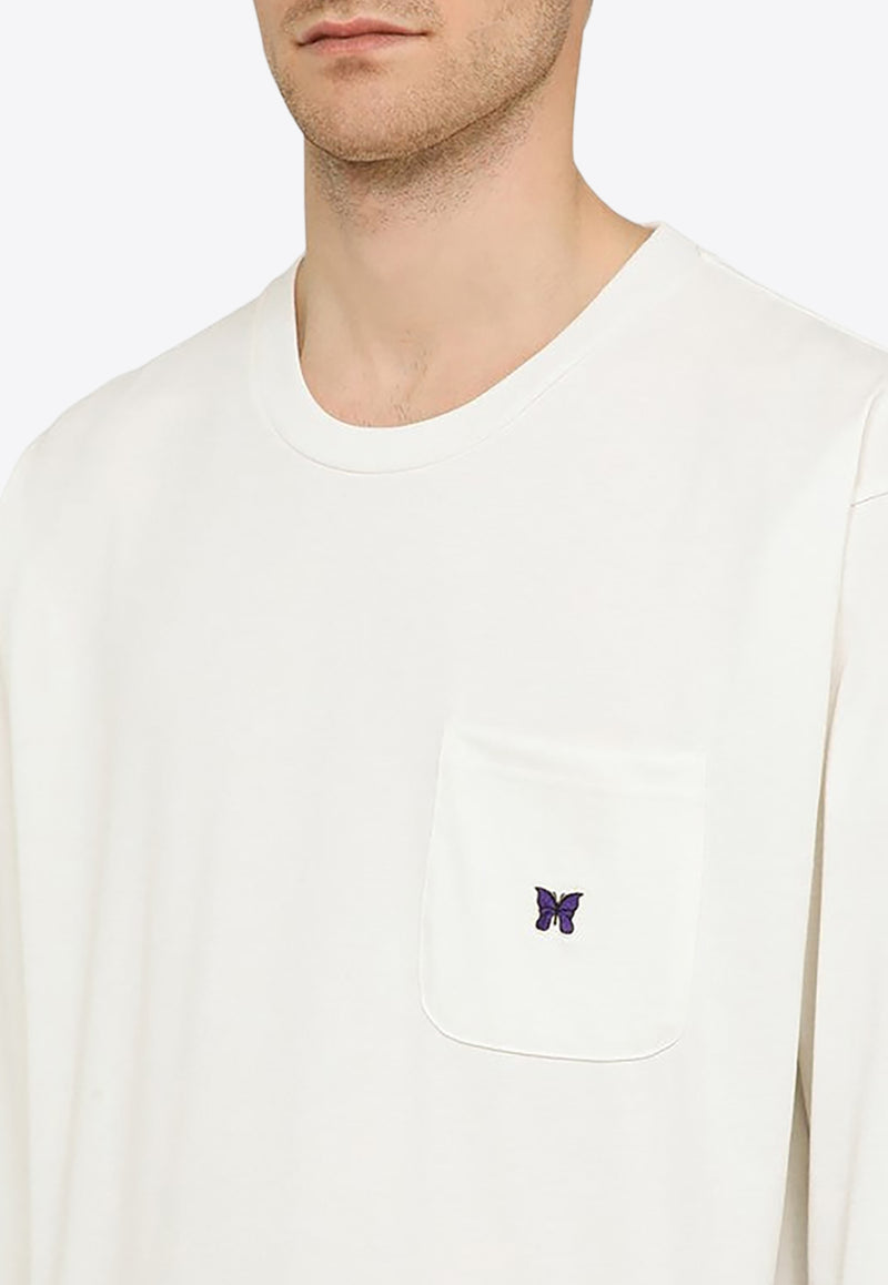 NEEDLES Embroidered Logo Crewneck Sweatshirt White OT261PL/O_NEEDL-WHT