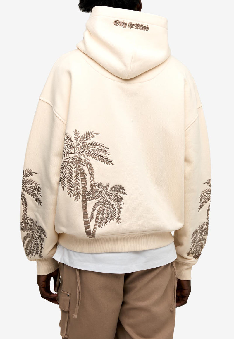 ONLY THE BLIND Sandstorm Tiger Embroidered Hooded Sweatshirt Beige OTB-H1479_BEIGE