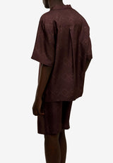 ONLY THE BLIND Faded Monogram Bowling Shirt Rust OTB-SH1498_RUST