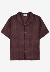 ONLY THE BLIND Faded Monogram Bowling Shirt Rust OTB-SH1498_RUST