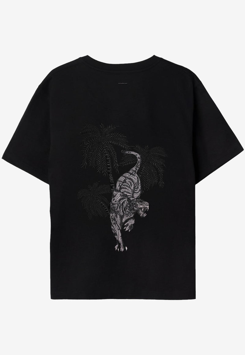 ONLY THE BLIND Nocturnal Tiger Embroidered T-shirt Black OTB-T1475_BLACK