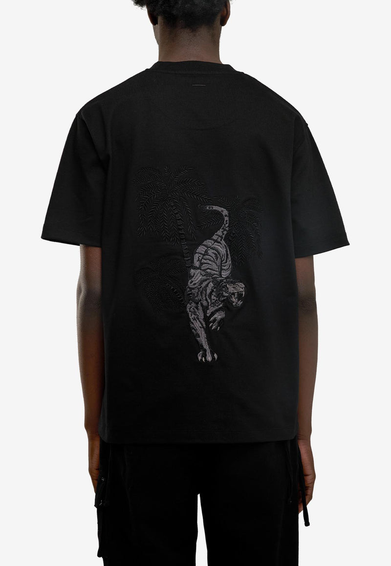 ONLY THE BLIND Nocturnal Tiger Embroidered T-shirt Black OTB-T1475_BLACK