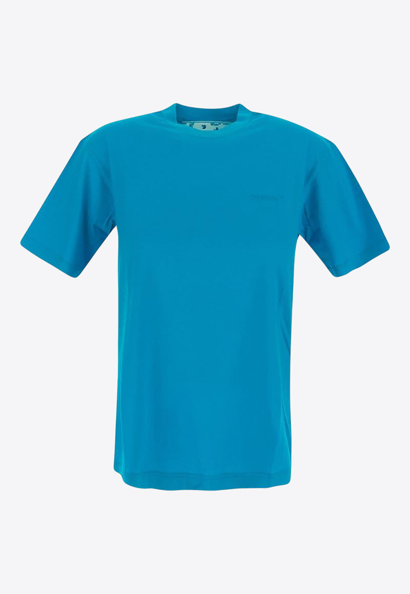 Off-White Short-Sleeved Crewneck T-shirt OWAA049S23JER001-4949 Blue