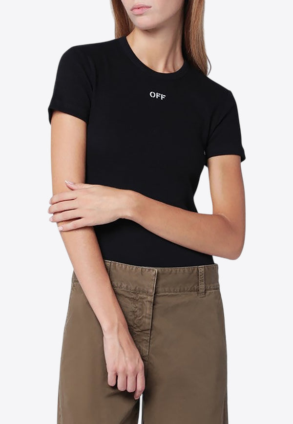 Off-White Logo-Embossed Short-Sleeved T-shirt OWAA065C99JER005/R_OFFW-1001